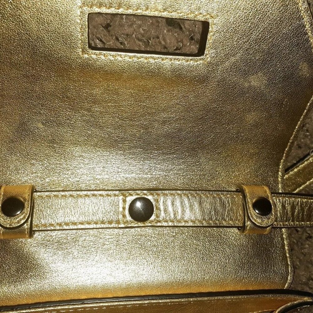 MACKAGE-RUBIE-Gold Leather-Arrow Clasped Handbag/Crossbody-NEW WITH TAG - Picture 8 of 10